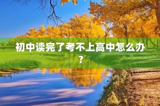 初中读完了考不上高中怎么办？