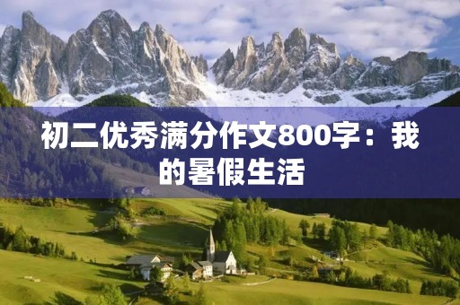 初二优秀满分作文800字：我的暑假生活