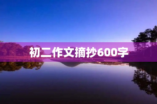 初二作文摘抄600字