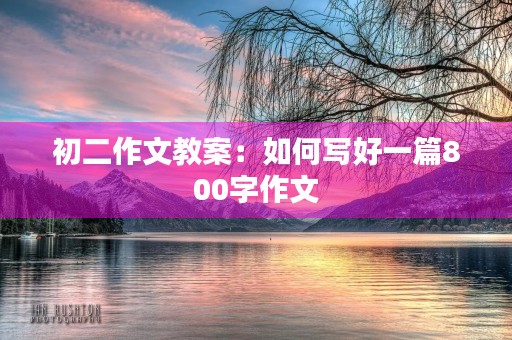 初二作文教案：如何写好一篇800字作文