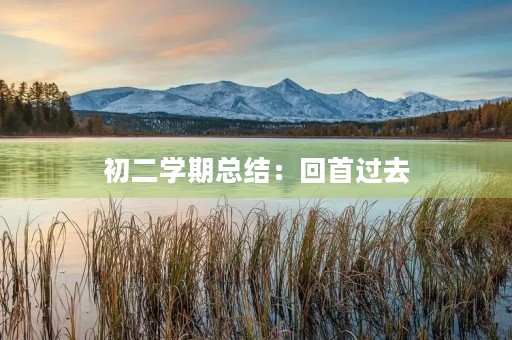 初二学期总结:回首过去,展望未来
