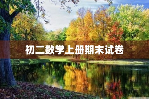 初二数学上册期末试卷 初二数学上册期末试卷