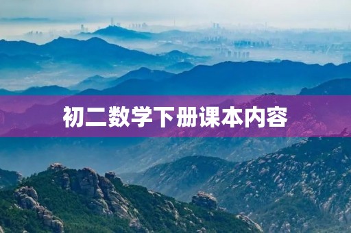 初二数学下册课本内容