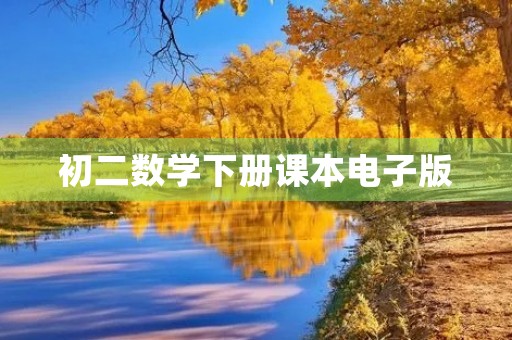 初二数学下册课本电子版 初二数学下册课本电子版