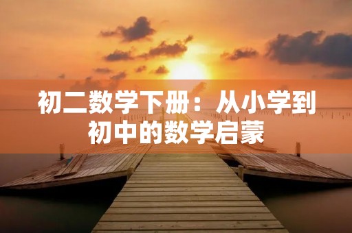 初二数学下册:从小学到初中的数学启蒙 初二数学下册:从小学到初中的数学启蒙