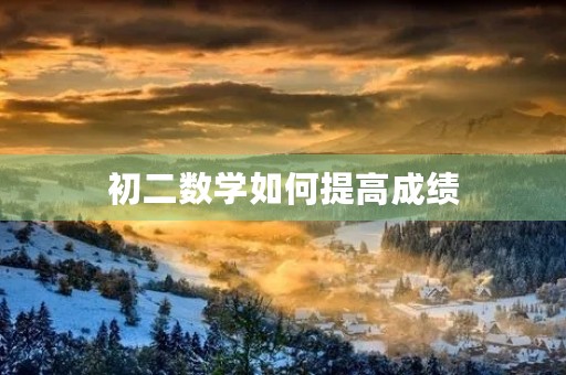 初二数学如何提高成绩 初二数学如何提高成绩