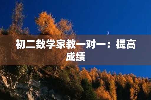 初二数学家教一对一:提高成绩,培养兴趣 初二数学家教一对一:提高成绩,培养兴趣