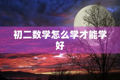 初二数学怎么学才能学好 初二数学怎么学才能学好