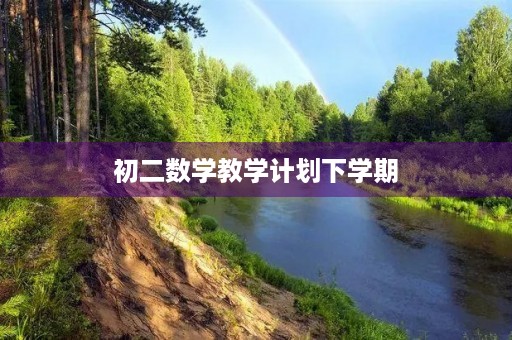 初二数学教学计划下学期