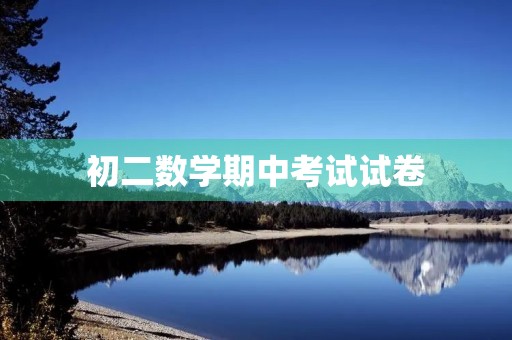 初二数学期中考试试卷 初二数学期中考试试卷