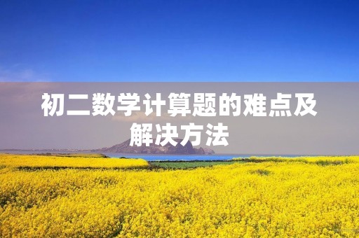 初二数学计算题的难点及解决方法 初二数学计算题的难点及解决方法