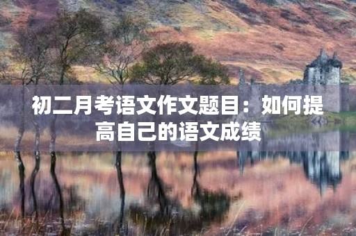 初二月考语文作文题目：如何提高自己的语文成绩