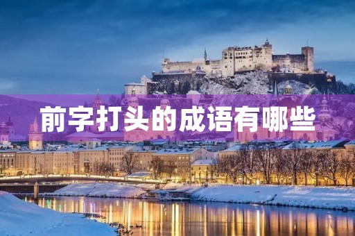 前字打头的成语有哪些 前字打头的成语有哪些