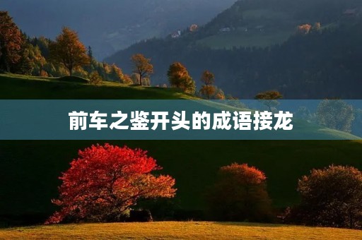 前车之鉴开头的成语接龙 前车之鉴开头的成语接龙