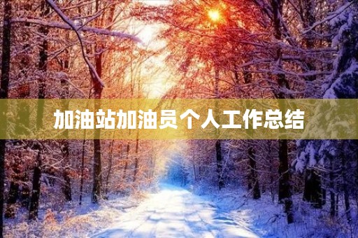 加油站加油员个人工作总结