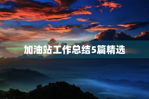 加油站工作总结5篇精选