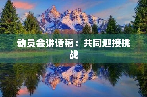 动员会讲话稿：共同迎接挑战，携手前行