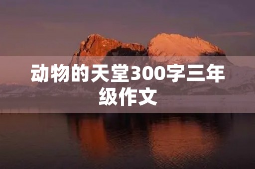 动物的天堂300字三年级作文 动物的天堂300字三年级作文