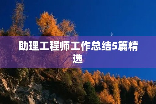 助理工程师工作总结5篇精选