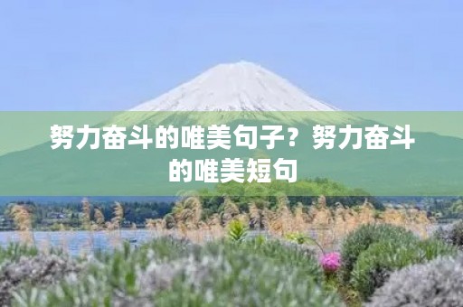 努力奋斗的唯美句子?努力奋斗的唯美短句 努力奋斗的唯美句子?努力奋斗的唯美短句