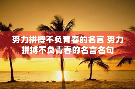 努力拼搏不负青春的名言 努力拼搏不负青春的名言名句 努力拼搏不负青春的名言 努力拼搏不负青春的名言名句
