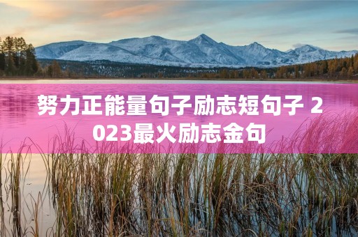 努力正能量句子励志短句子 2023最火励志金句 努力正能量句子励志短句子 2023最火励志金句