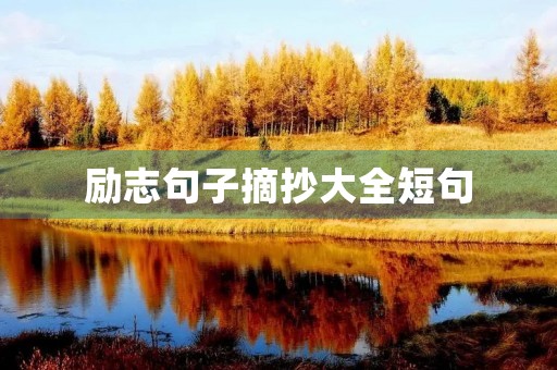 励志句子摘抄大全短句(励志句子大全 正能量短句免费)