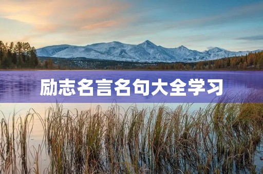 励志名言名句大全学习(励志名言名言大全)