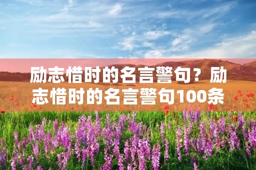 励志惜时的名言警句？励志惜时的名言警句100条