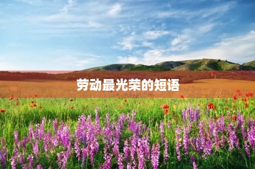 劳动最光荣的短语，劳动最光荣的短语句子