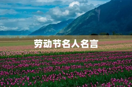 劳动节名人名言(劳动节名人名言大全简短)