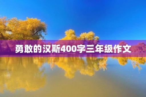 勇敢的汉斯400字三年级作文 勇敢的汉斯400字三年级作文