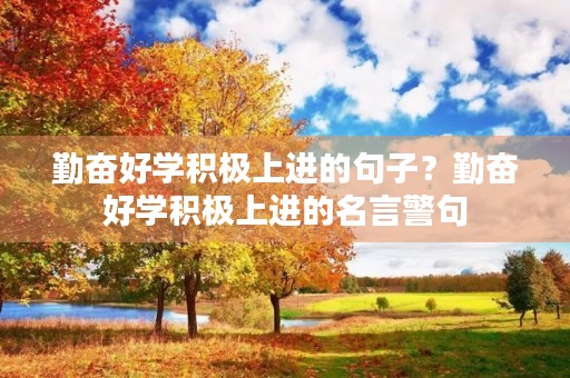 勤奋好学积极上进的句子?勤奋好学积极上进的名言警句 勤奋好学积极上进的句子?勤奋好学积极上进的名言警句