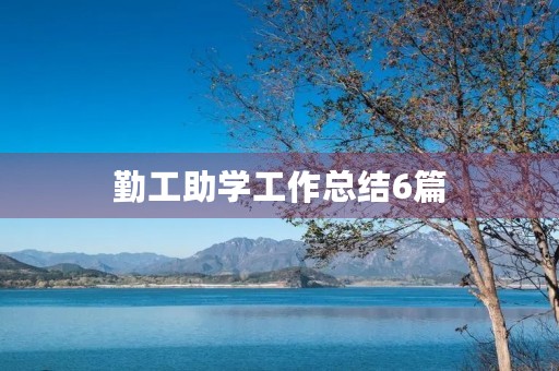 勤工助学工作总结6篇