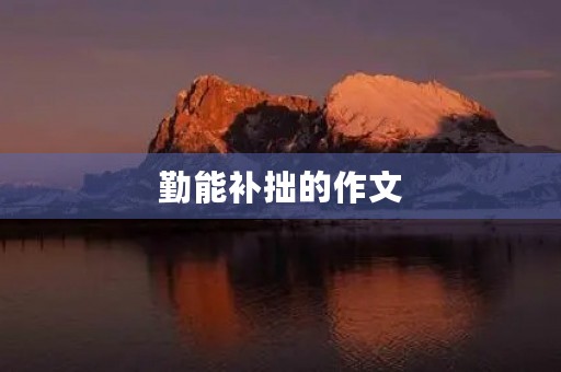 勤能补拙的作文 勤能补拙的作文