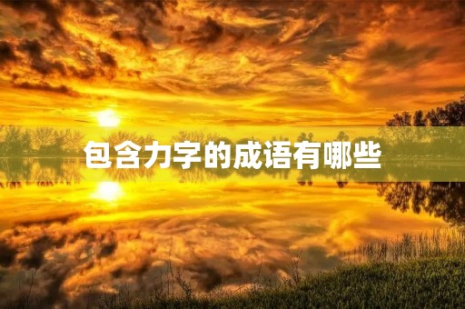 包含力字的成语有哪些