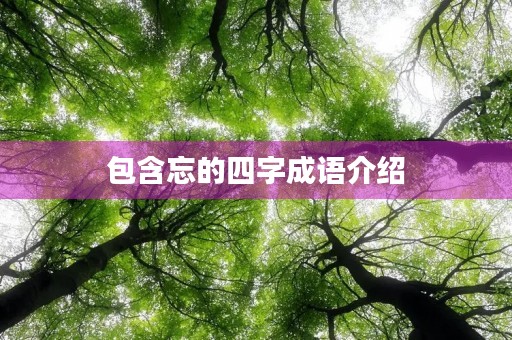 包含忘的四字成语介绍