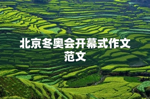 北京冬奥会开幕式作文范文 北京冬奥会开幕式作文范文