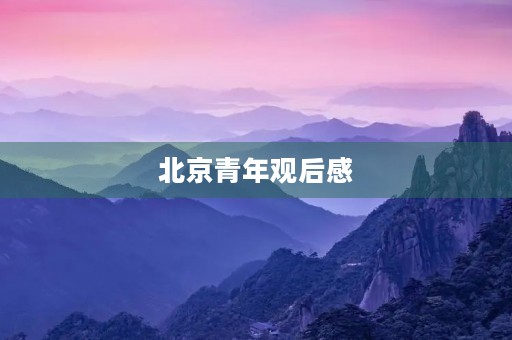 北京青年观后感 北京青年观后感