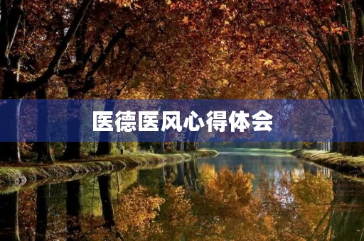 医德医风心得体会