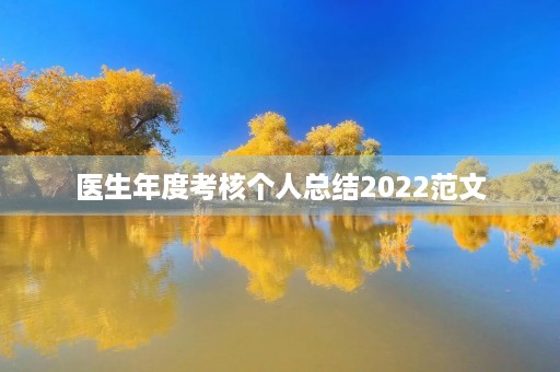 医生年度考核个人总结2022范文