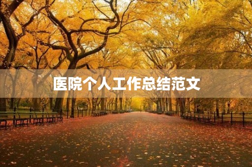 医院个人工作总结范文