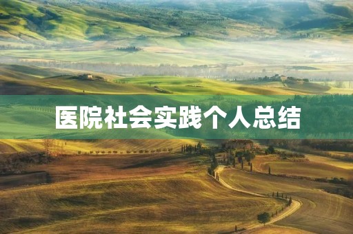 医院社会实践个人总结