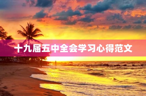 十九届五中全会学习心得范文