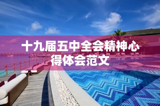 十九届五中全会精神心得体会范文