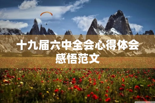 十九届六中全会心得体会感悟范文