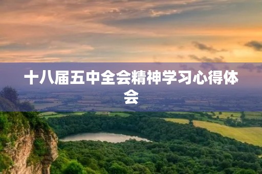 十八届五中全会精神学习心得体会 十八届五中全会精神学习心得体会