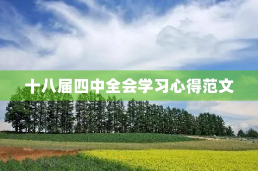 十八届四中全会学习心得范文