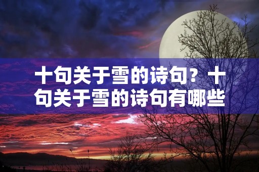 十句关于雪的诗句？十句关于雪的诗句有哪些