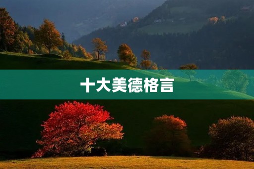 十大美德格言,十句道德名言 十大美德格言,十句道德名言